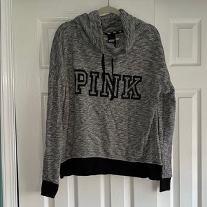 VS PINK GREY AND BLACK COWL NECK SWEATSHIRT